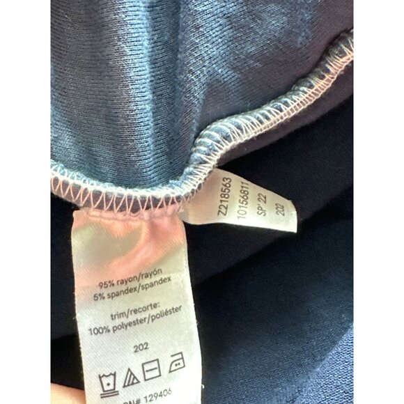 Venus Blue Ombre Long-Sleeve Maxi Dress With Lace-Up Neckline Ruched Side XL - Picture 6 of 6